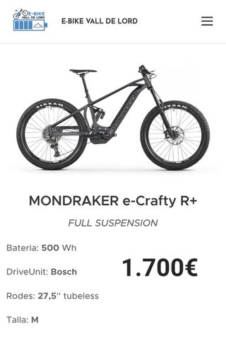 Bici eléctrica Mondraker e-Crafty R+