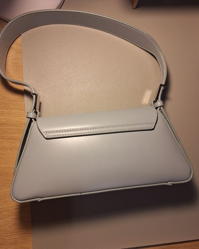 Borsa a spalla Zara azzurro polvere