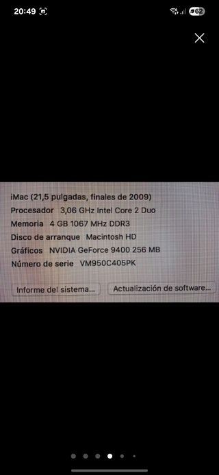 Imac 2009 Plata. Teclado y ratón incluido. Pc