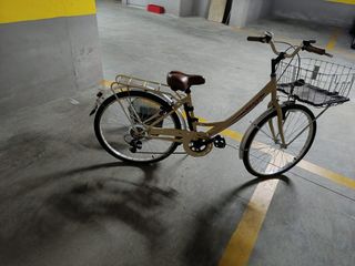 Bicicleta mujer 6 marchas con 2 cestas