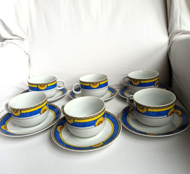 Juego 6 Tazas Té Karlovarsky Bohemia Porcelana