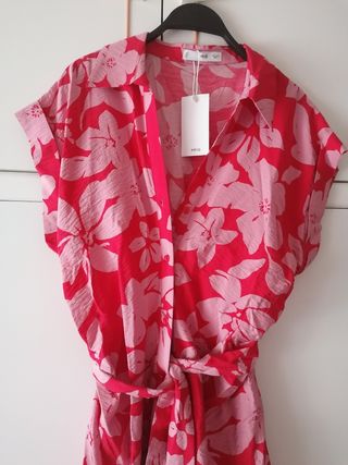 Vestido camisero floral, Mango