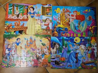 Puzzle Disney Principesse 4 Quadri 48 Pezzi