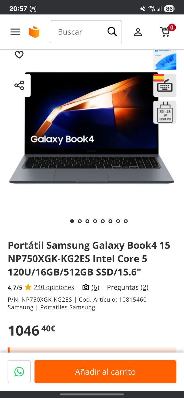 Samsung Galaxy Book4 i5 Intel Arc Gris