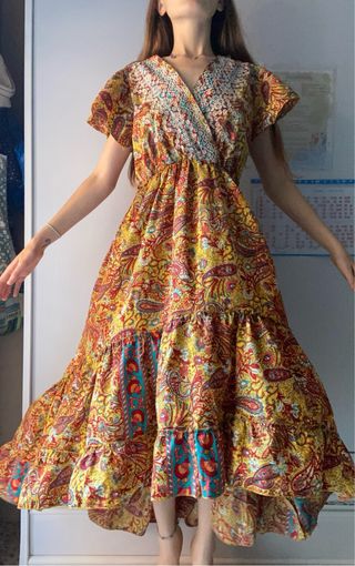 Vestido hippie místico multicolor