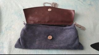 Borsa tracolla vintage blu con borchie