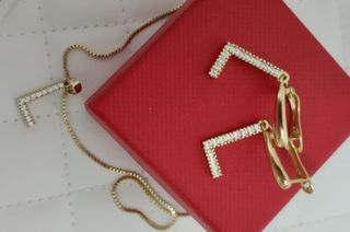 Conjunto de joyas con inicial L ORO LAMINADO 14K 