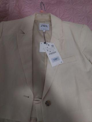 Conjunto ZARA Lino Beige Talla S