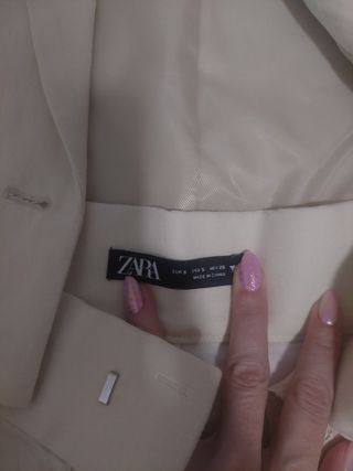 Conjunto ZARA Lino Beige Talla S