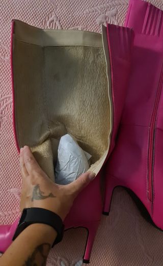 Botas de tacón altas color rosa