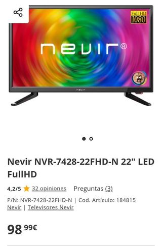 TV Nevir NVR-7428-22FHD-N 22" LED FullHD