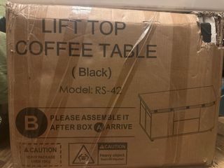 Mesa Centro Elevable 4 en 1 Negra/Gris