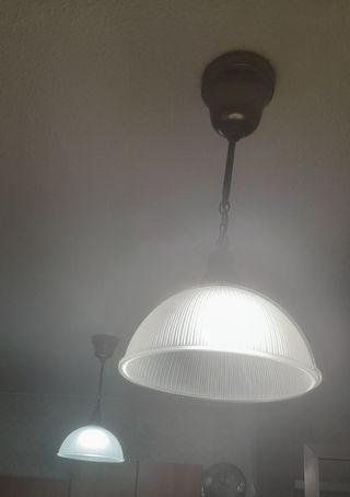 2 Lámparas Cristal y Metal