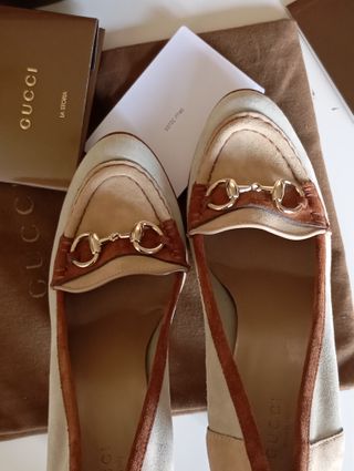 Scarpe Gucci donna tacco beige