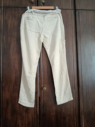Pantalón premamá fluido beige