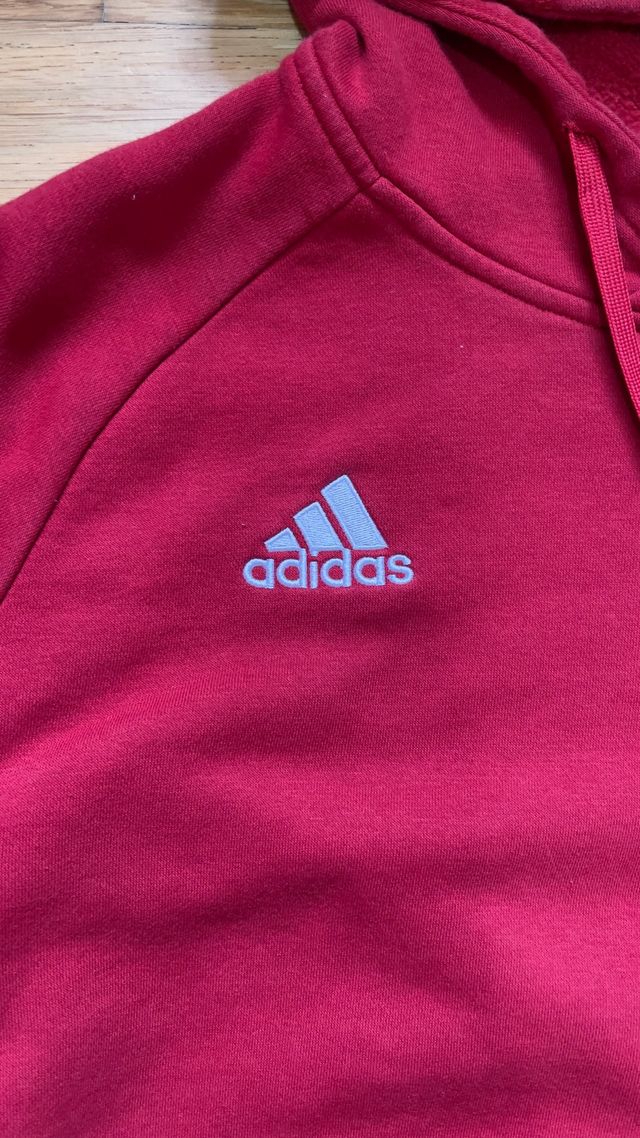 Felpa con cappuccio Adidas rossa