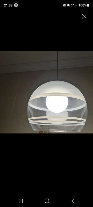 Lámpara colgante moderna cristal y plástico