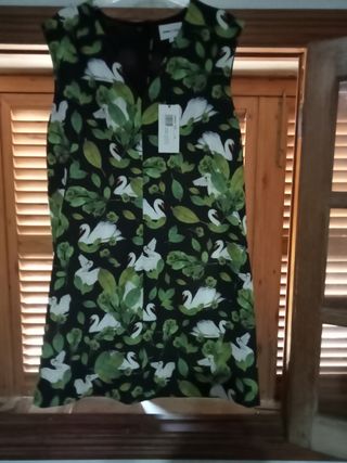 Vestido Bimba y Lola cisnes negro y verde