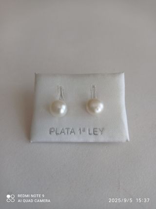 Pendientes de perla y plata 1ª ley