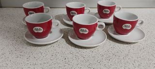 Conjunto 6 Tazas Café Sol & Crema Rojas