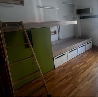 Cama nido madera y verde