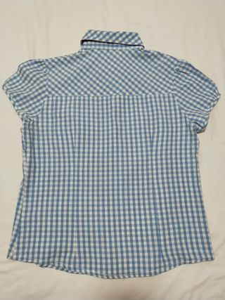 Camisa cuadros azul y blanco. Talla L