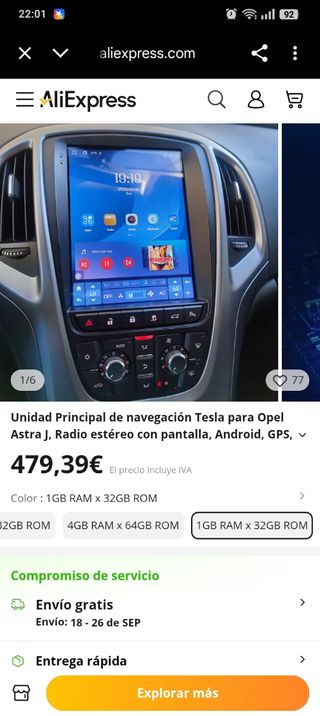 Unidad Tesla para Opel Astra