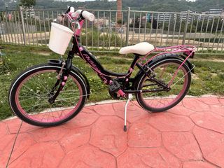 Bicicleta niña 20 negra y rosa