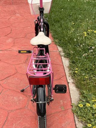 Bicicleta niña 20 negra y rosa