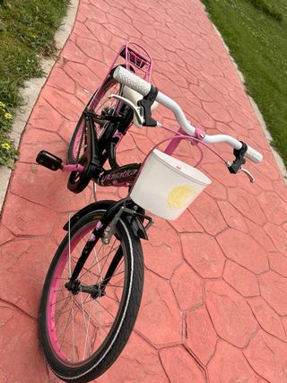 Bicicleta niña 20 negra y rosa