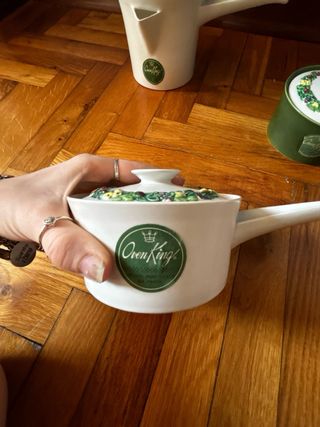 Over king set 3 pentole ceramica decorata