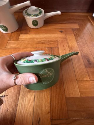 Over king set 3 pentole ceramica decorata