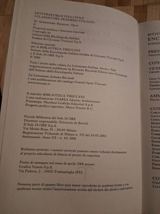 I Classici del Pensiero Italiano ALESSANDRO MANZON