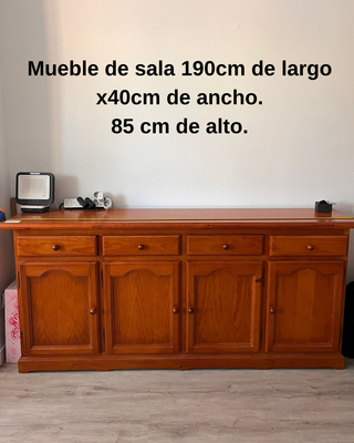 Mueble de sala madera 190x40x85cm
