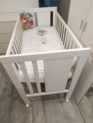 Cuna de madera blanca SIN colchón