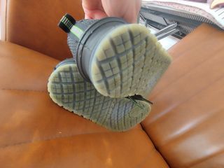 Zapatos de seguridad negros y verdes