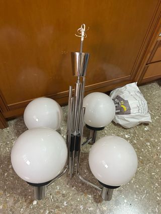 Lampada a sospensione vintage a 4 sfere