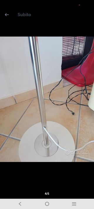 Piantana in metallo argento
