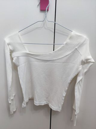 Camiseta asimétrica blanca Talla M