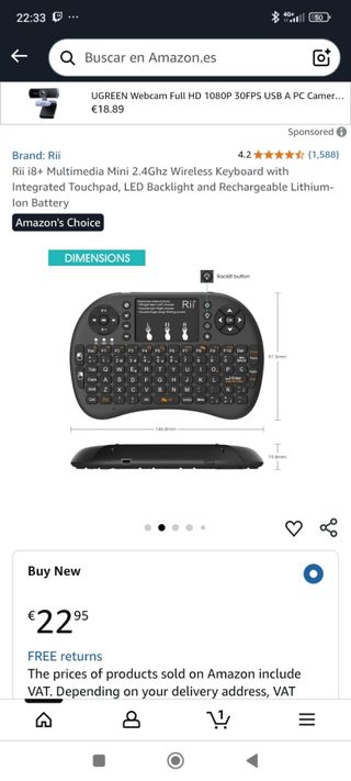 Mini Teclado Inalámbrico Negro