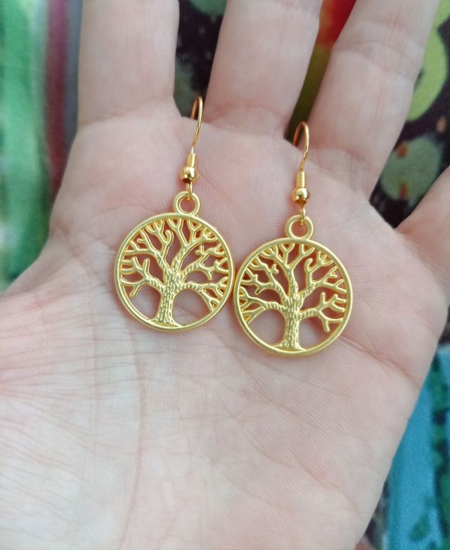 Pendientes árbol de la vida dorados