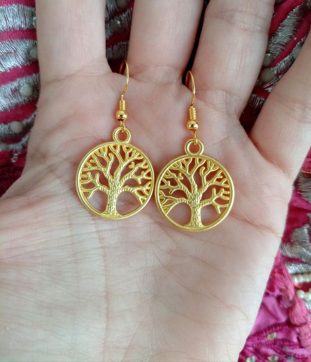 Pendientes árbol de la vida dorados