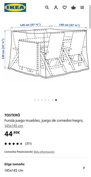 Funda para proteger  mueble de jardín.