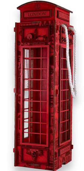 Caja Vino Cabina Telefónica Londres Madera