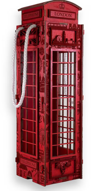 Caja Vino Cabina Telefónica Londres Madera
