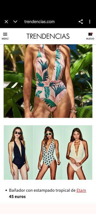Bikini escote tropical rosa y naranja