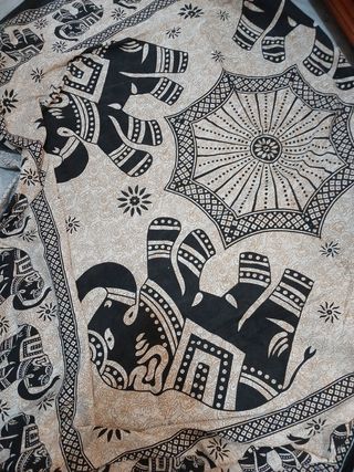 Tela de picnic Mandala Negro y Marrón Talla XXXL