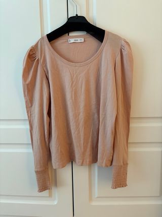 Camiseta Mango rosa manga larga