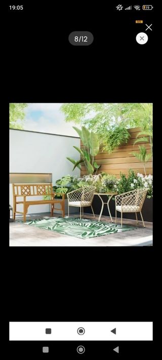 Conjunto de jardín mimbre 3 piezas