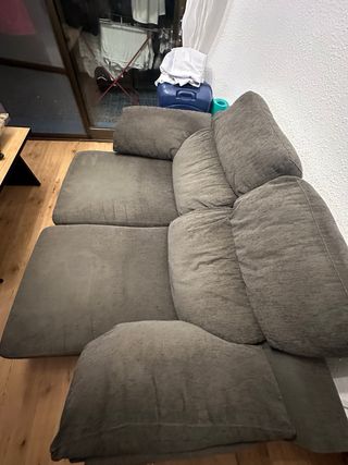 Sofá Cama 3 Plazas Gris/Marrón